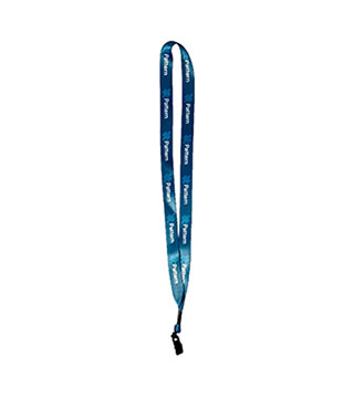 PA1-021 - 3/4" Dye-Sublimated Lanyard with Metal Crimp and MetalBulldog Clip