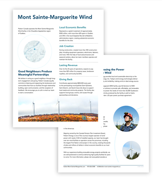 PA1P-S028 - Mont Sainte-Marguerite Wind | Fact Sheet ENGLISH (Pack of 50)
