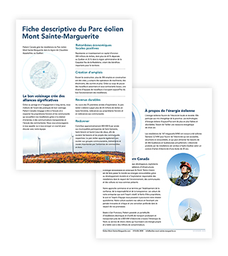 PA1P-S029 - Mont Sainte-Marguerite Wind | Fact Sheet FRENCH (Pack of 50)
