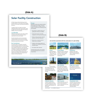 PA1P-S050 - Solar Facility Construction | Fact Sheet (Pack of 50)
