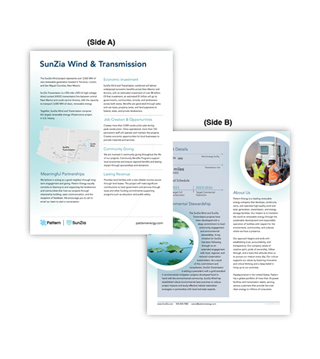 PA1P-S051 - SunZia Wind & Transmission | Fact Sheet (Pack of 50)